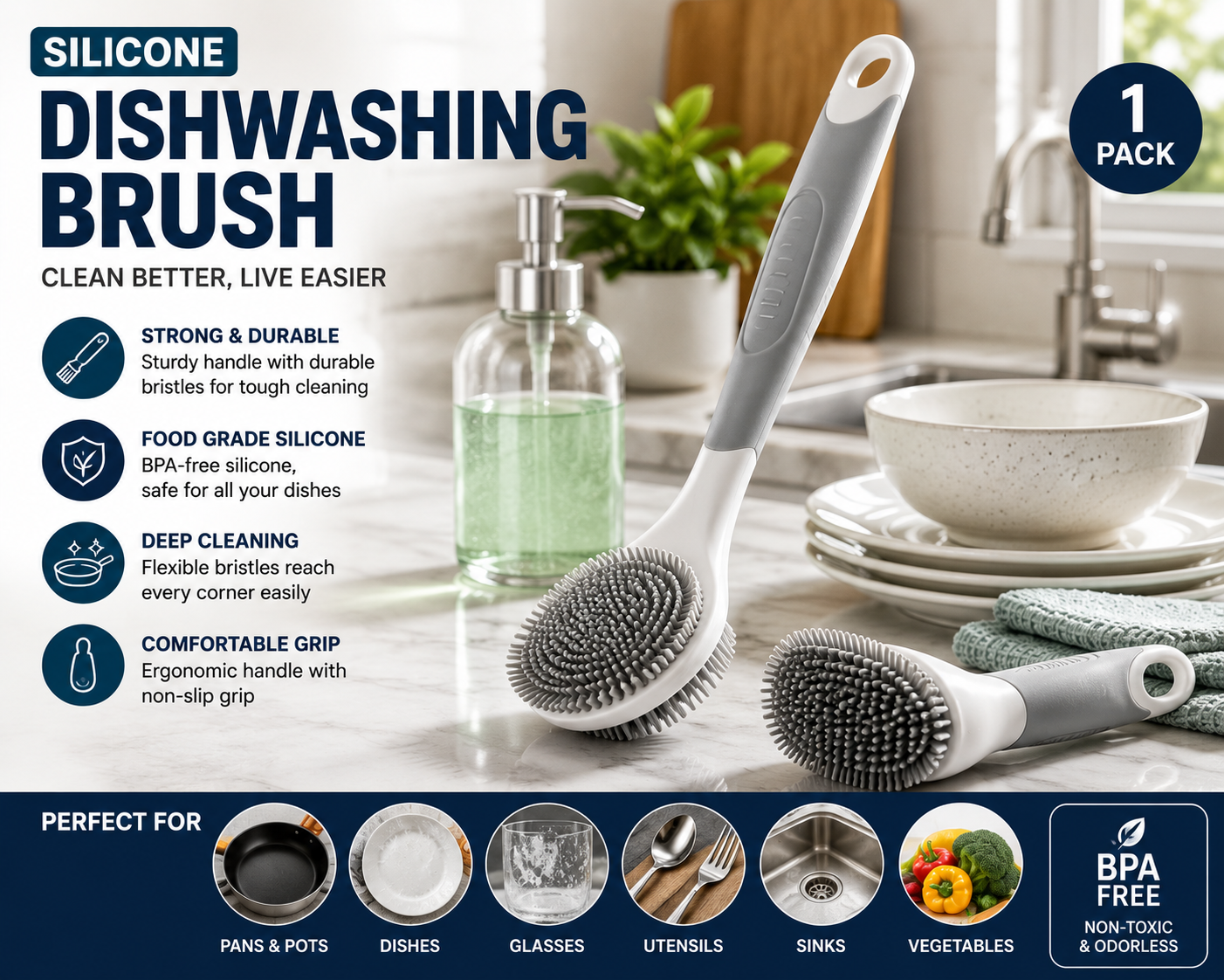 Silicone Dishwashing Brush